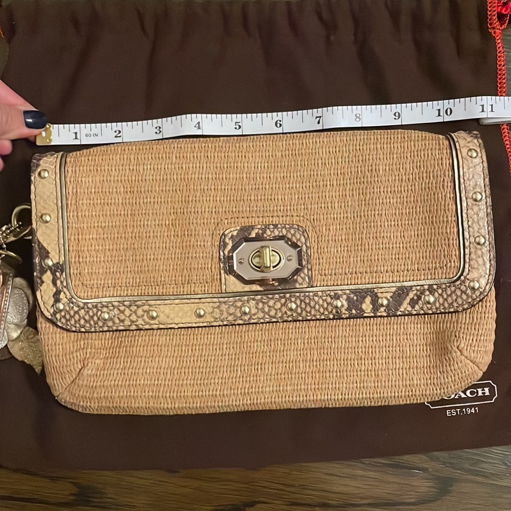 Coach Straw Python Clutch - Picture 8 of 9